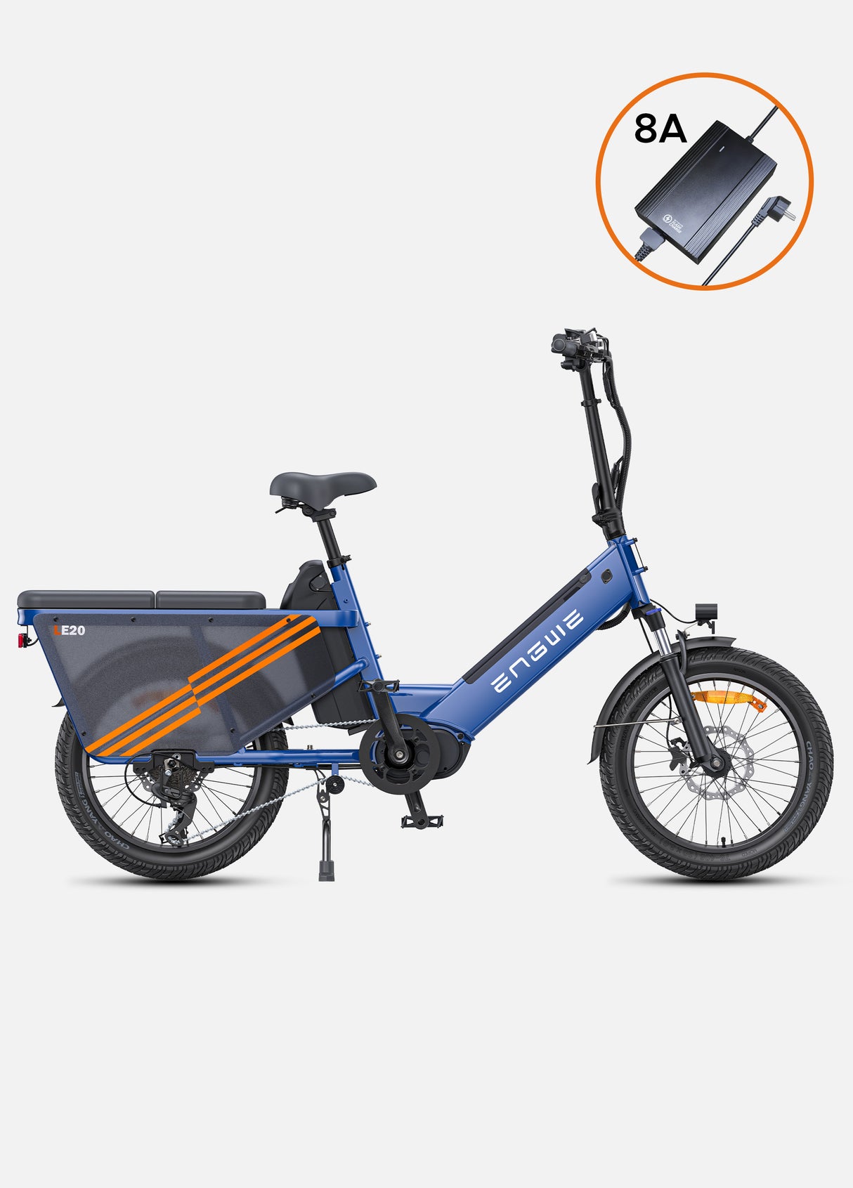 Cargo E-Bike ENGWE LE20 mit 8A wählbaren Schnellladeköpfen