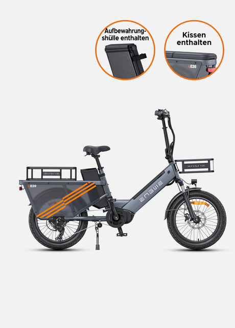 Lasten e bike ENGWE LE20 enthält  Aufbewahrungshülle und Kissen.