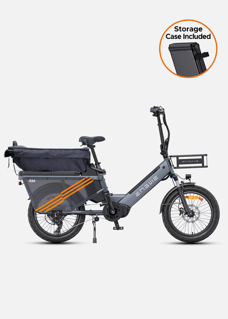Long tail lastenrad ENGWE LE20 enthählt Aufbewahrungskasten.