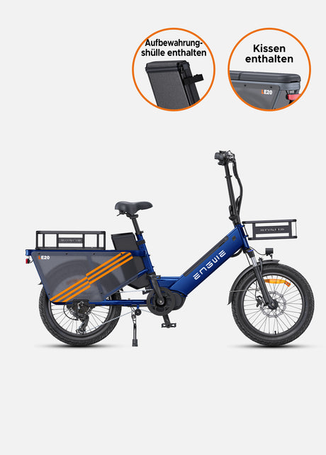 Lasten e bike ENGWE LE20 enthält  Aufbewahrungshülle und Kissen.