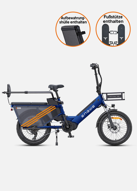 Lasten e bike ENGWE LE20 enthält  Aufbewahrungshülle und Kissen.