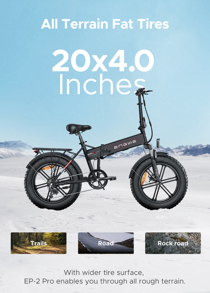 Das engwe ep-2 pro E-Bike verfügt über 20*4,0-Zoll-Fettreifen