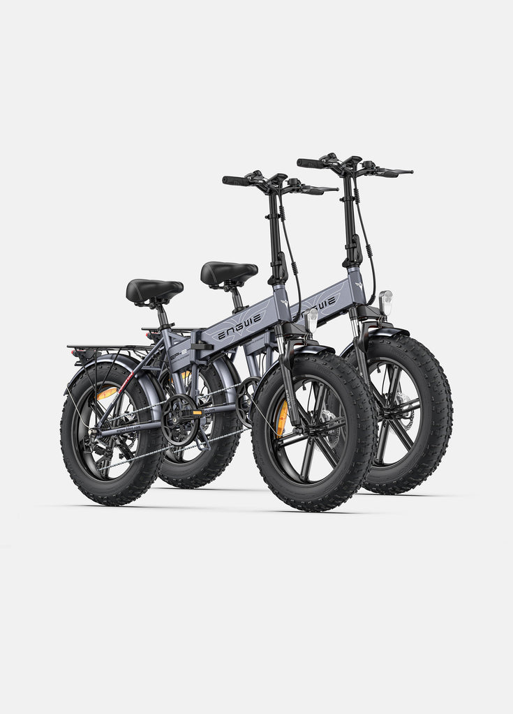 Zwei graue Engwe Ep-2 Pro E-Bikes