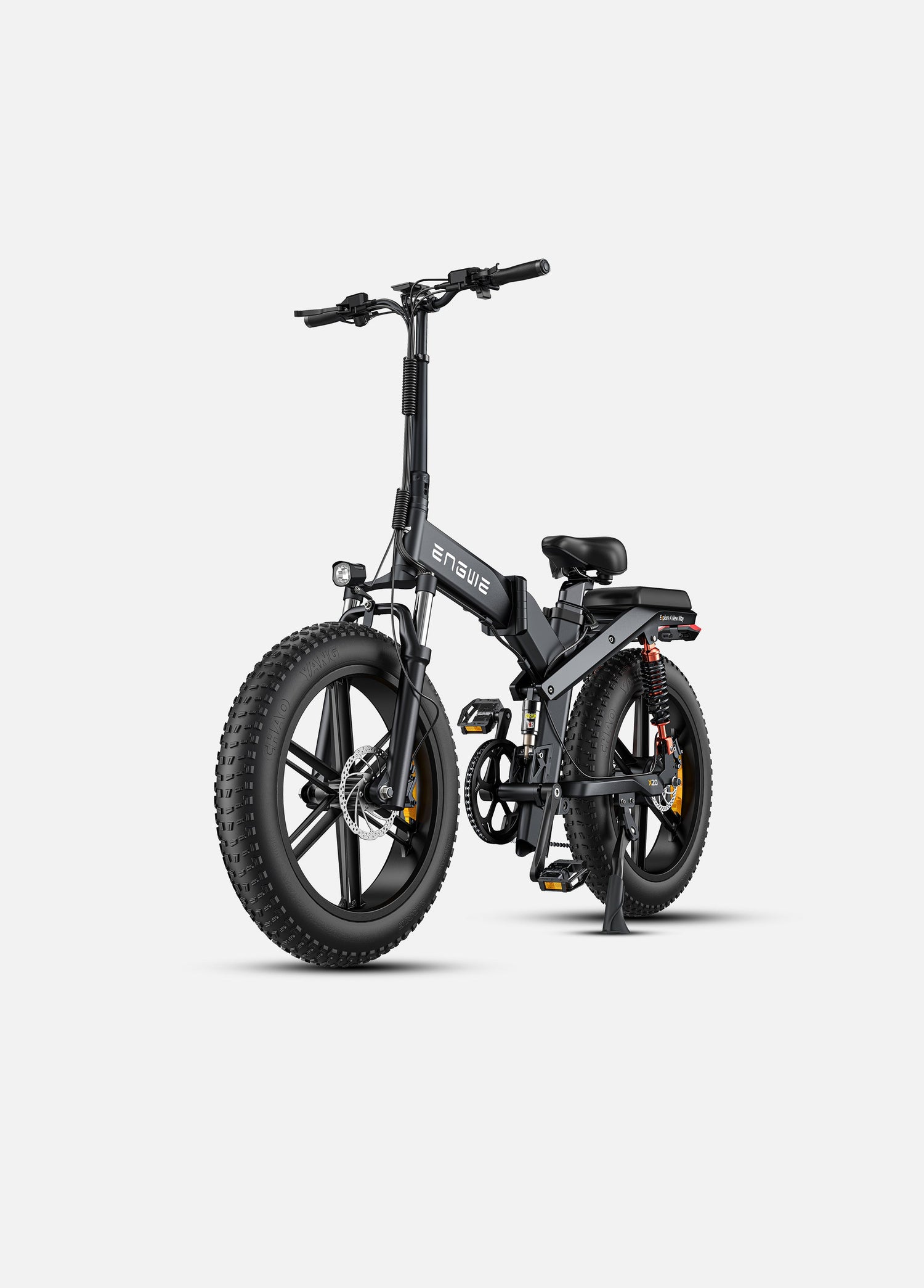ein schwarzes Engwe X20 Fat Tire E-Bike