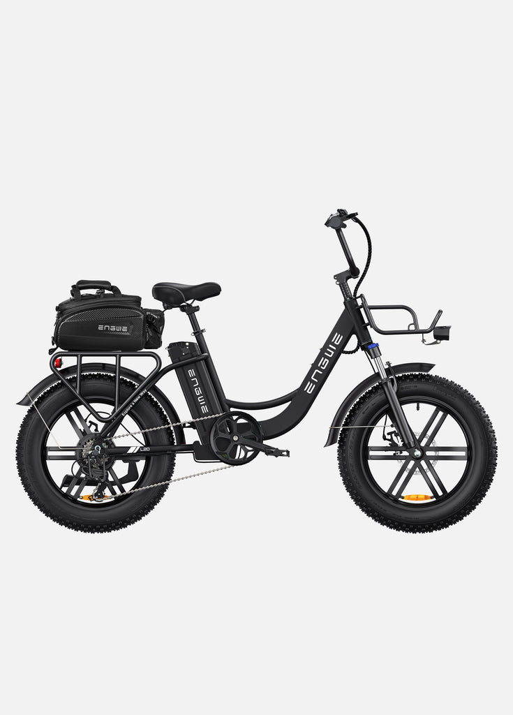 1 onyx schwarz Engwe L20 E-Bike mit Gepäckträgertasche