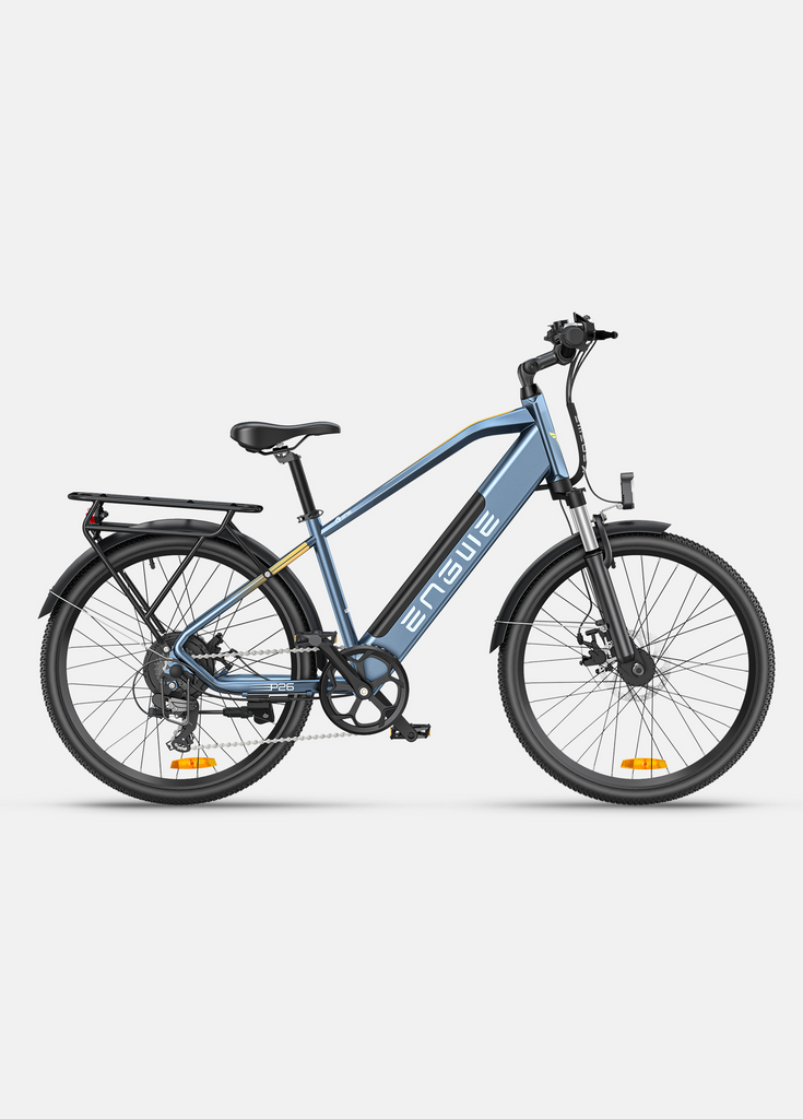 Ein blaues Engwe P26 City-E-Bike