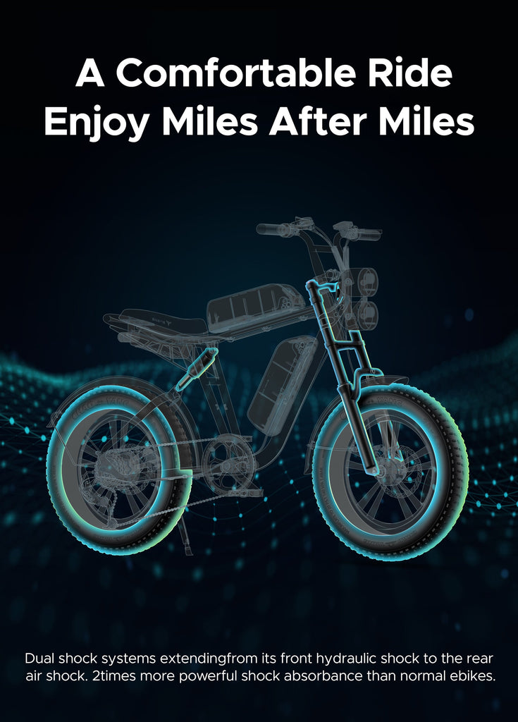 Dual-Shock-Systeme des Engwe M20 E-Bikes