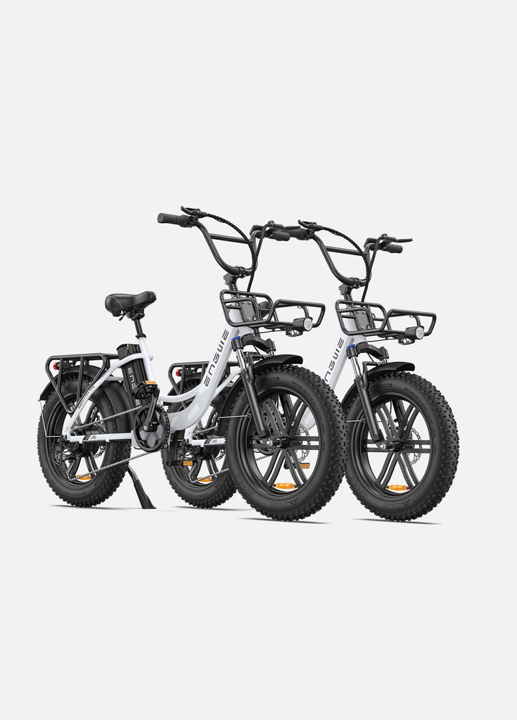 2 schneeweiß Engwe L20 E-Bikes