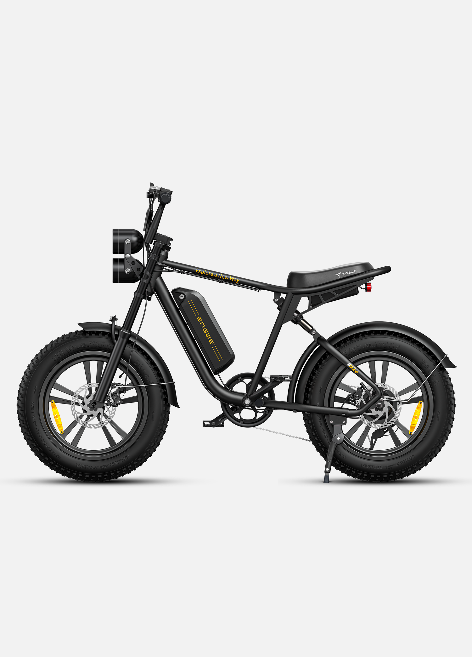 ein schwarzes Engwe M20 E-Bike